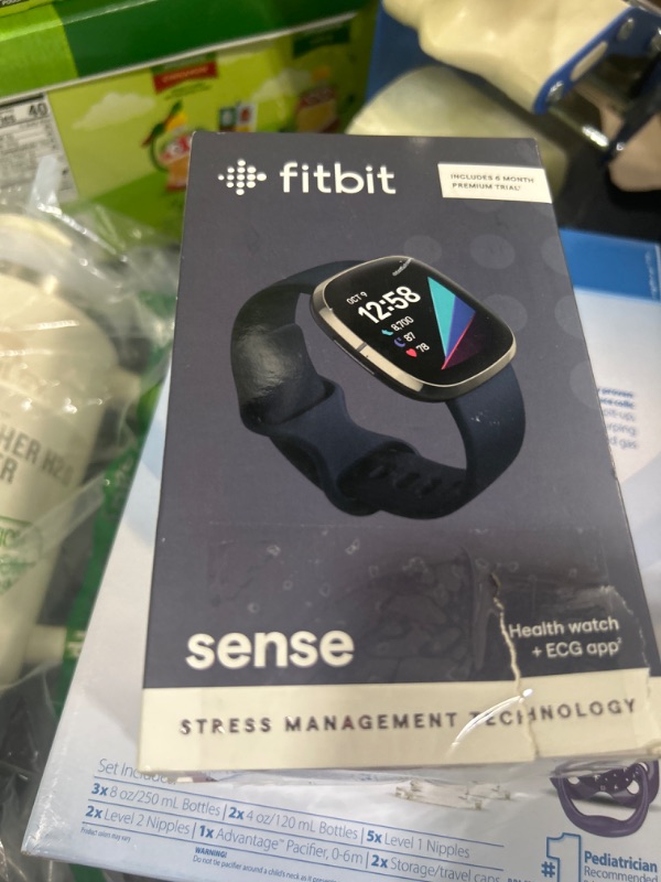 Photo 4 of Fitbit Sense Advanced Smartwatch with Tools for Heart Health, Stress Management & Skin Temperature Trends, Carbon/Graphite, One Size (S & L Bands Included)