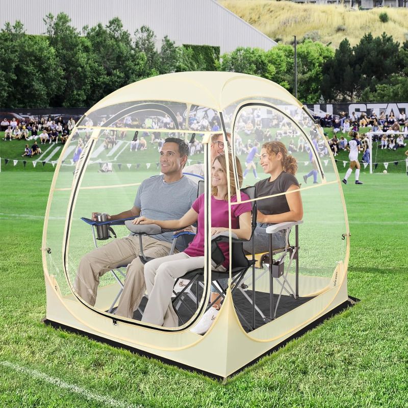 Photo 1 of 63 in. x 63 in. x 63 in. Beige Instant Pop Up Bubble Tent, Shelter Rain Camping Tent, Waterproof, Cold Protection, Clear
