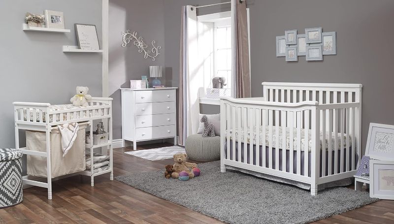 Photo 1 of Sorelle Furniture Palisades 3-Piece Nursery Set with 4-in-1 Convertible Crib, 4-Drawer Dresser,and Changing Table with Hamper, Baby Furniture Made of Wood,Non-Toxic Finish,Nursery Furniture Set-Espresso
