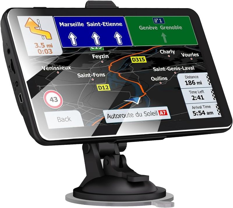 Photo 1 of GPS Navigator for Car, Latest 2024 Map,7 inch Touch Screen Vehicle GPS Navigation System, 2024 Map Upgrade 16GB, Free Lifetime Map Updates, Speed/Traffic/Height Limit/Weight Limit Warning

