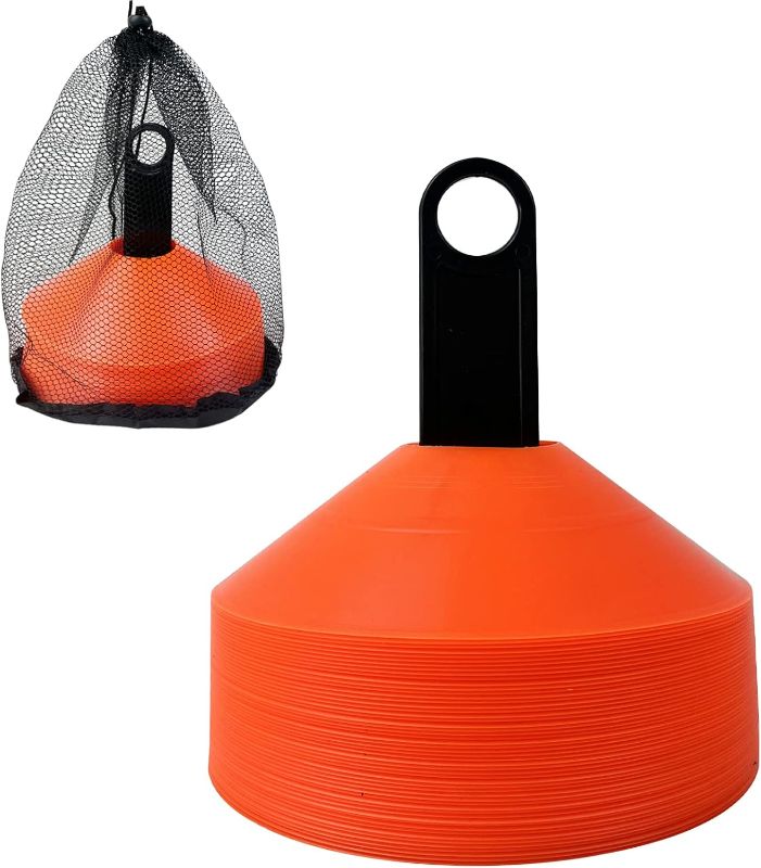 Photo 1 of Soccer Agility Training Cones with Carry Bag and Holder,Football Running Basketball Flexible Agility Training Cones Red
