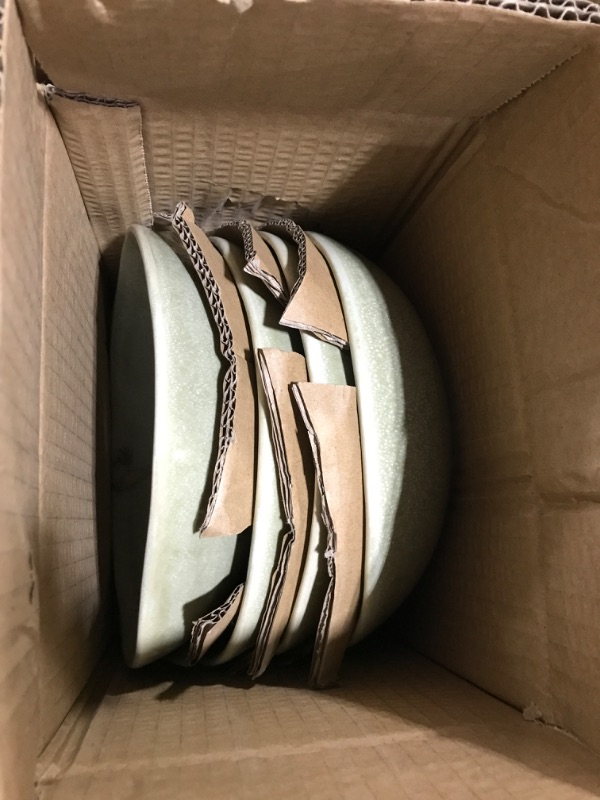 Photo 1 of AmorArc Ceramic Dinnerware Sets,Handmade Reactive Glaze Plates and Bowls Set, Service for 4 // 12 Pcs