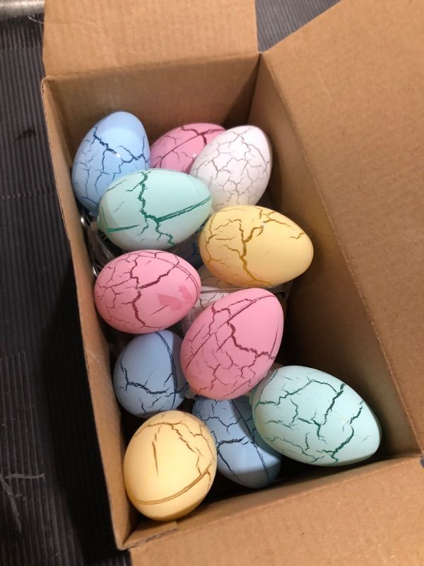 Photo 1 of 2 Pack Easter Lights Decorations, 3D Jumbo Crack Easter Eggs Fairy String Lights 