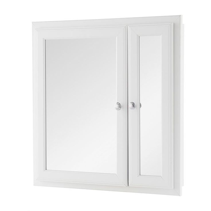 Photo 1 of 24-1/2 in. W x 25-3/4 in. H Fog Free Framed Recessed/Surface-Mount Bi-View Bathroom Medicine Cabinet in White w/ Mirror