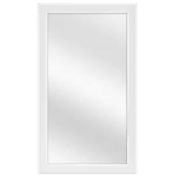 Photo 1 of 15.25 in. W x 26 in. H Framed White Surface Mount Medicine Cabinet with Mirror