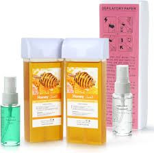 Photo 1 of Roll On Wax Depilatory Wax Roller Hair Removal Waxing Kit,Beth Lee 2 Packs Honey Wax Cartridge and 100 Wax Strips Wax Kit Refills For Legs,Arms and Underarm
