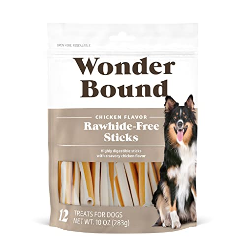 Photo 1 of Amazon Brand - Wonder Bound Rawhide-Free Dog Treats, Chicken Sticks, 12 Count--- best by 4-jan-2026
