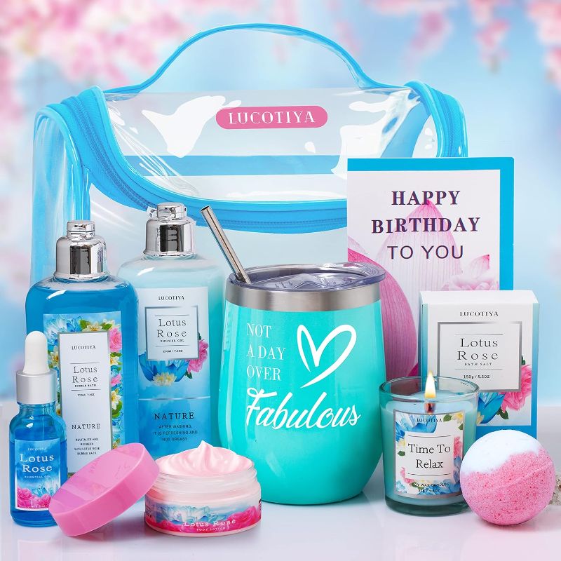 Photo 1 of Gifts for Women, Spa Gifts for Women Birthday Gift Baskets for Women Bubble Bath for Women Lotus Rose Gifts for Women,Mom,Her,Sister,Wife,Best Friends
