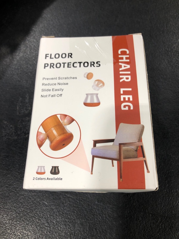 Photo 1 of 24Pcs Square Chair Leg Floor Protectors for Hardwood Floors, 360°Felt Pad Bottom Wrapped Thickening Silicone Furniture Legs Caps Covers, Furniture Sliders, Anti Scratch Anti-Noise - Medium Size,Clear