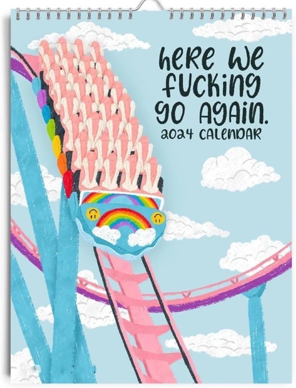 Photo 1 of Here We Fucking Go Again 2024 Calendar, Beautiful Advent Calendar 2024, Fun Weekly Organizer, Planning Calendar We're Here Again, Get ready for a year of vulgarity, vitriol and a whole lot of swearing Prepare