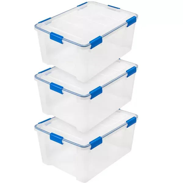 Photo 1 of IRIS USA WEATHERPRO Plastic Storage Box with Durable Lid and Seal and Secure Latching Buckles
