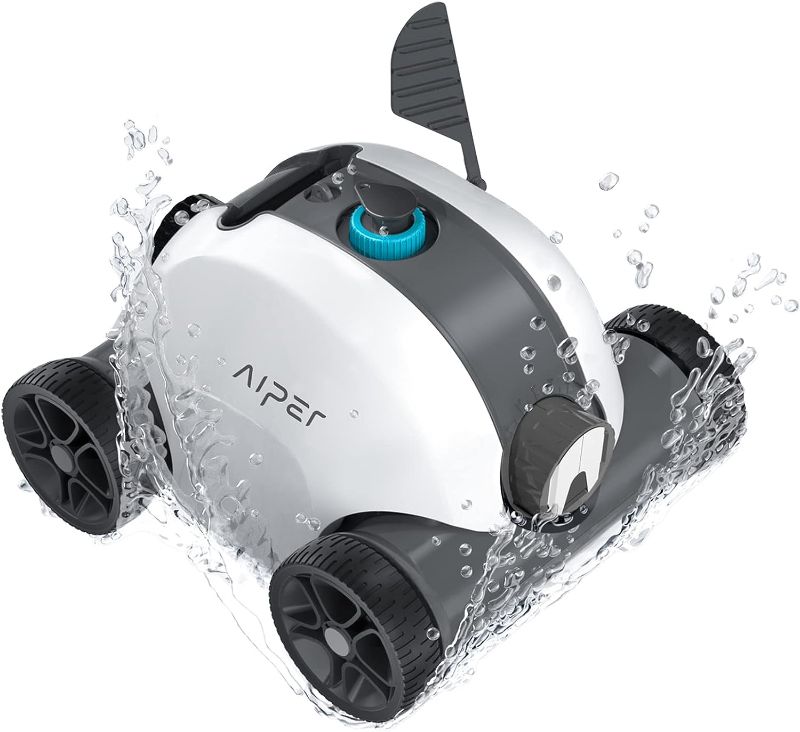 Photo 1 of AIPER Cordless Robotic Pool Cleaner, Cordless Pool Vacuum Robot with Dual-Drive Motors, Self-Parking Technology, 90 Mins Cleaning for Above/In-ground Pools with Flat Floor up to 861 sq.ft
