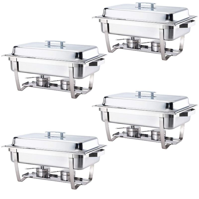 Photo 1 of ALPHA LIVING 70014-GRAY 4 Pack 8QT Chafing Dish High Grade Stainless Steel Ch...
