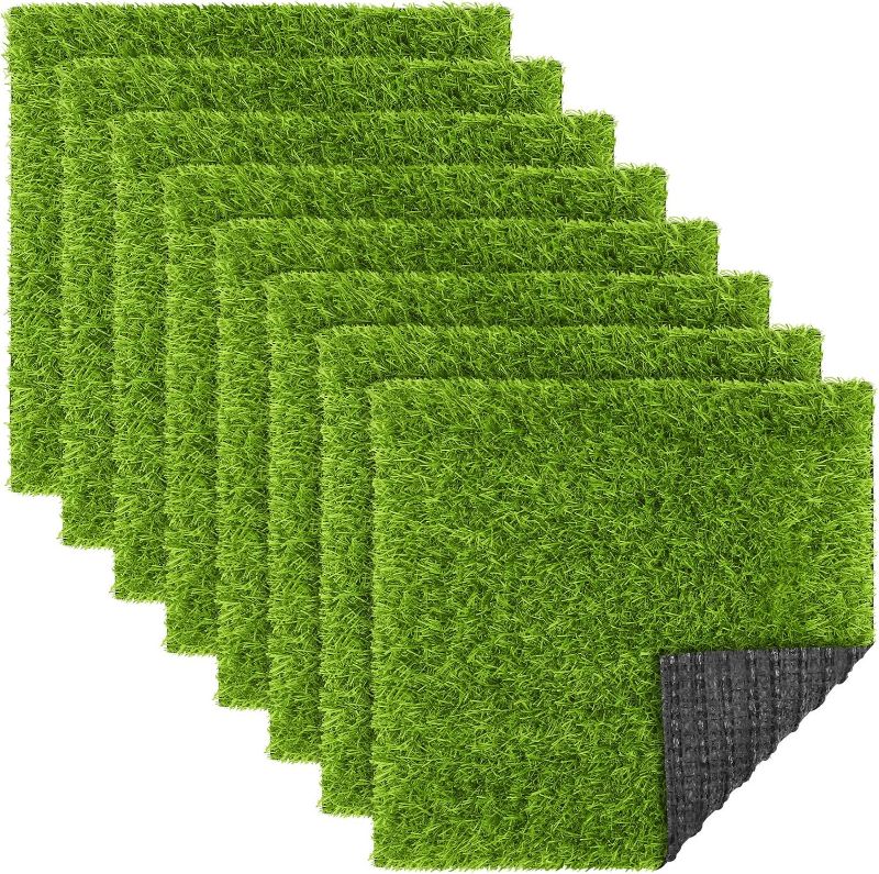 Photo 1 of 12"x12" Artificial Grass Tiles,  Self-draining Fake Grass Turf Tiles Set for Flooring Decor, Dog Pads Indoor Outdoor 