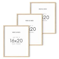 Photo 1 of 16"x20" Beige Oak Wood Frames Set of 3-16x20-Poster Frames for-Wall 16x20 Picture Frames for-Wall, 16x20 Black Picture Frames, (Beige Oak)