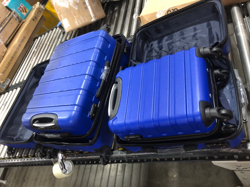 Photo 2 of COOLIFE Luggage  Spinner Hardshell Lightweight TSA Lock 4 Piece Set family set-blue1