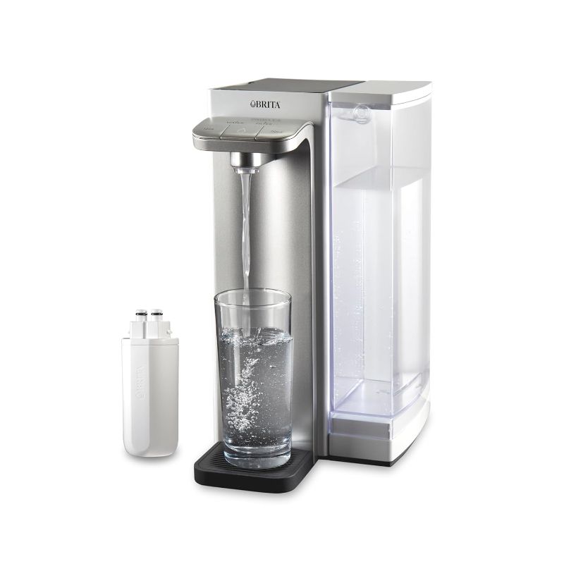 Photo 1 of Brita Hub Instant Powerful Countertop Water Filter System, 12 Cup Water Reservoir, Includes 6 Month Carbon Block Filter, White, 87340