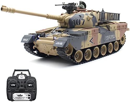 Photo 1 of Leopmase Remote Control Tank, 2.4Ghz 15 Channel 1/18 M60 Main Battle RC Tank Two Rechargeable Batteries 