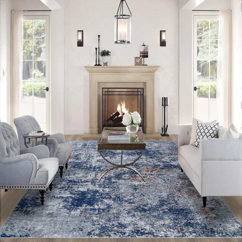 Photo 1 of MODERGRACE Blue Rug for Living Room 8X10 (APPROX.)