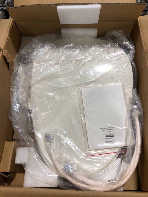 Photo 2 of KOHLER K-8298-96 C3 155 Elongated Warm Water Bidet Toilet Seat, Biscuit with Quiet-Close Lid and Seat, Automatic Deodorization