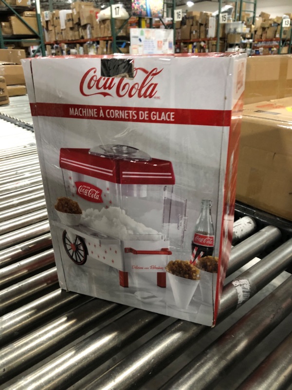 Photo 3 of Nostalgia SCM550COKE Coca-Cola Countertop Snow Cone Maker Makes 20 Icy Treats, Includes 2 Reusable Plastic Cups 