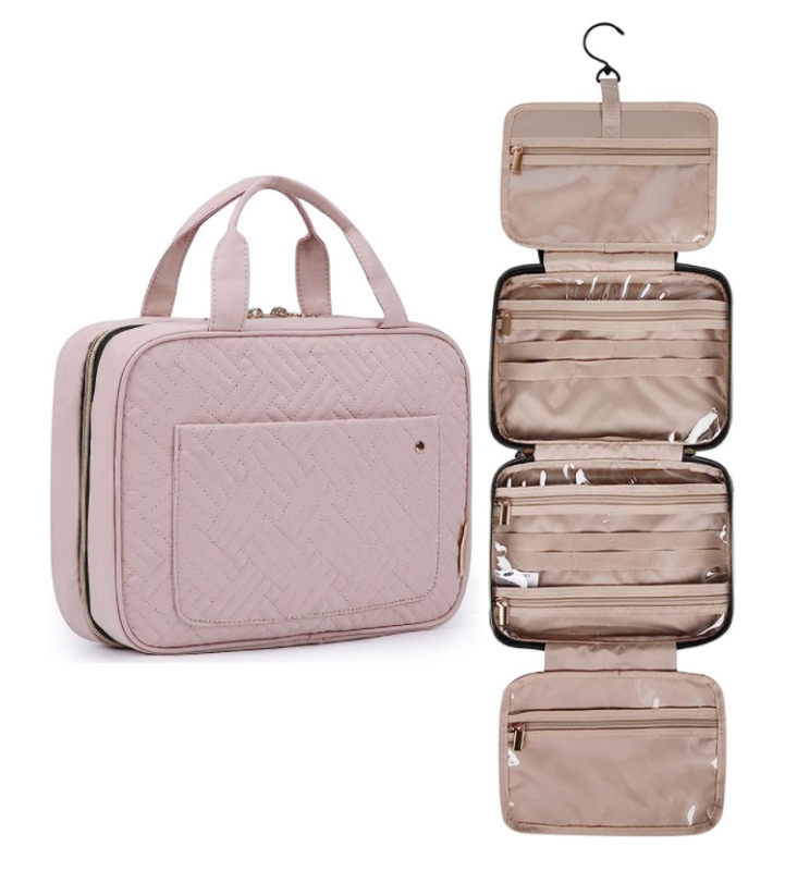 Photo 1 of BAGSMART Toiletry Bag Travel Bag with Hanging Hook, Water-resistant Makeup Cosmetic Bag