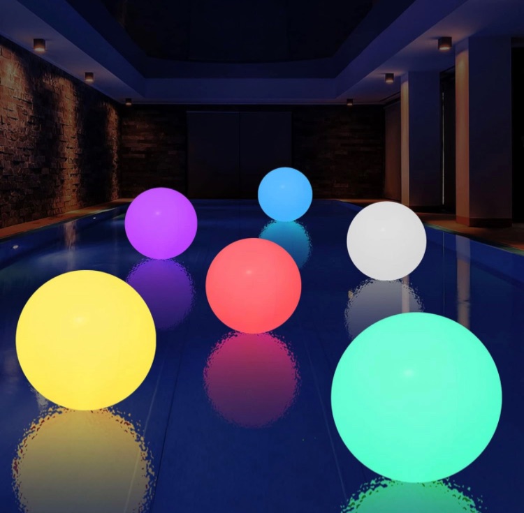 Photo 1 of Reginary 6 Pcs Floating Pool Lights, 16 Inch LED Glowing Ball Glow in The Dark Beach Ball