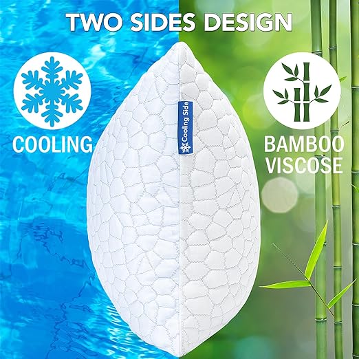 Photo 1 of QUTOOL Cooling Pillows for Sleeping 2 Pack, Shredded Memory Foam Bed Pillows