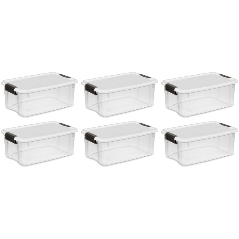 Photo 1 of Sterilite 18 Qt Ultra Latch Box, Stackable Storage Bin with Lid, 6-Pack 18 Quart 6-Pack