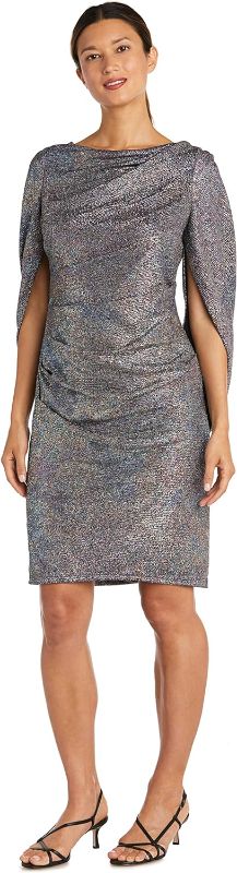Photo 1 of R&M Richards Women's Cascade Cocktail Dress with Rhinestone Buckle (Size 12)
