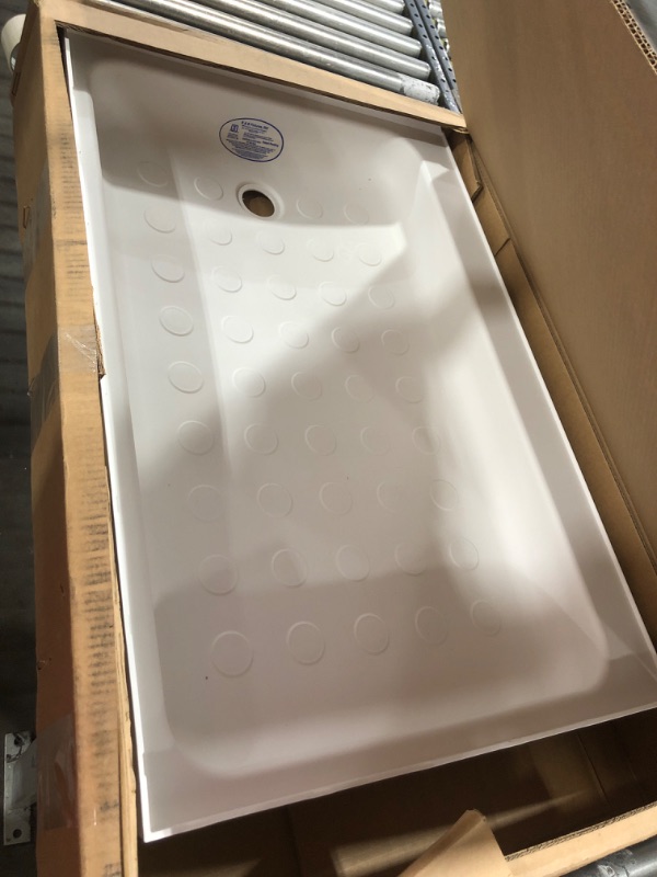 Photo 2 of RecPro RV Shower Pan | 36" x 24" x 5" Right Drain in White | RV Shower Base | Camper Shower Pan