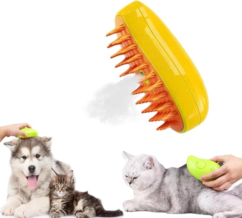 Photo 1 of Cat Brush: 3 In1 Cat Steamy Brush for Massage, Cat Grooming Brush Pet Hair Removal Comb for Cat and Dog, 2024 Multifunctional Cat Hair Brush for Removing Tangled and Loosse Hair