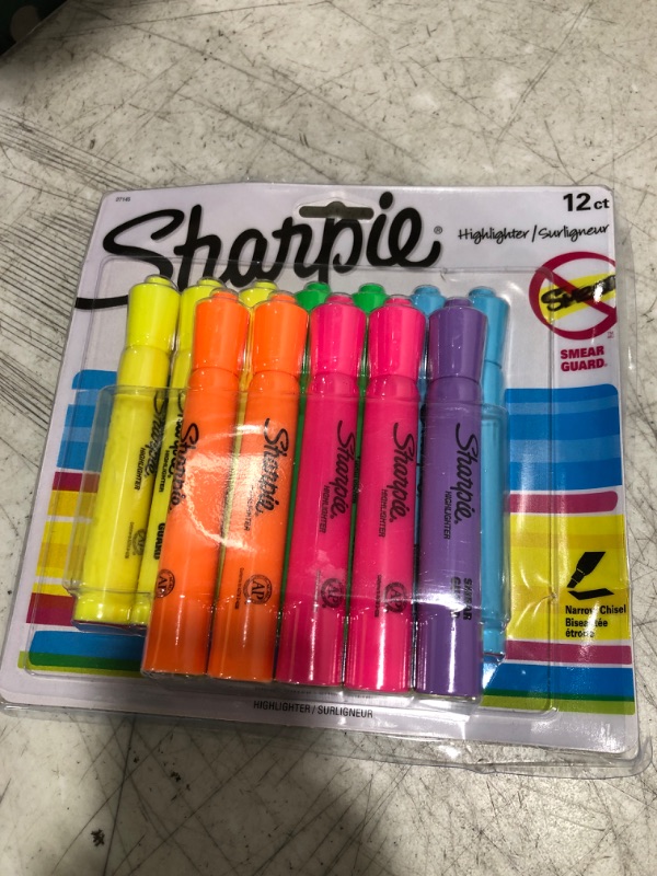 Photo 2 of Sharpie Pocket Highlighters, Chisel Tip, Fluorescent Colors, 12 Count