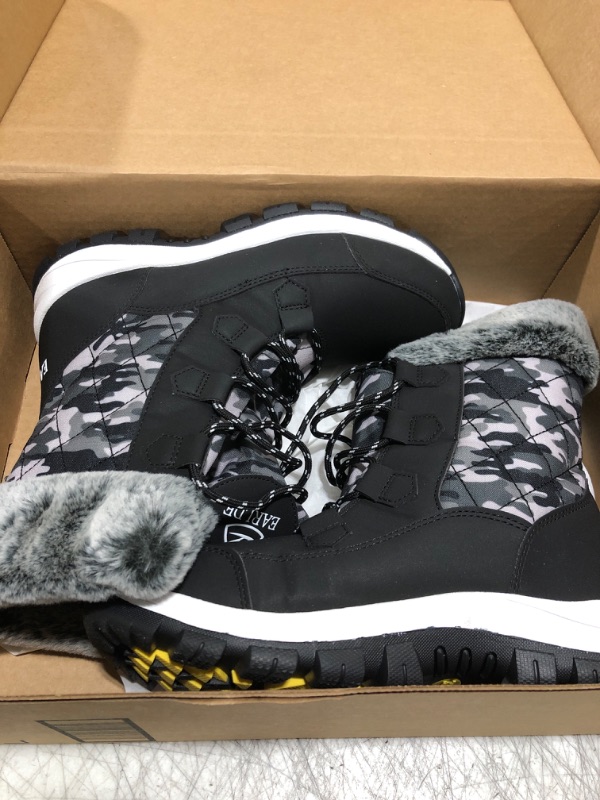 Photo 2 of EARLDE Women’s Snow Boot With Waterproof Lace Up Mid-Calf Outdoor Winter Deep Tread Rubber Sole
 Size 9.5