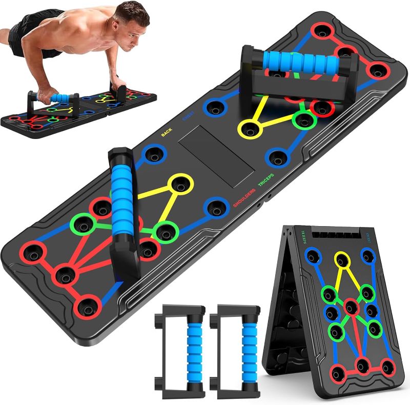 Photo 1 of Solid Push Up Board Home Workout Equipment Multi-Functional Pushup Stands System Fitness Floor Chest Muscle Exercise Professional Equipment Burn Fat Strength Training Arm Men & Women Weights , Best Choice for Daily Gifts
