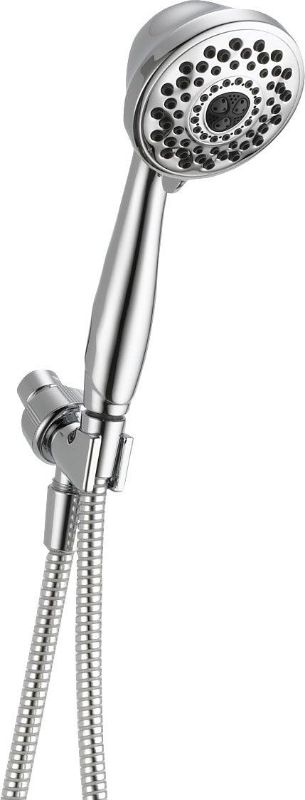 Photo 1 of Delta Faucet 7-Spray Hand Held Shower Head with Hose, Chrome, 59346-PK
