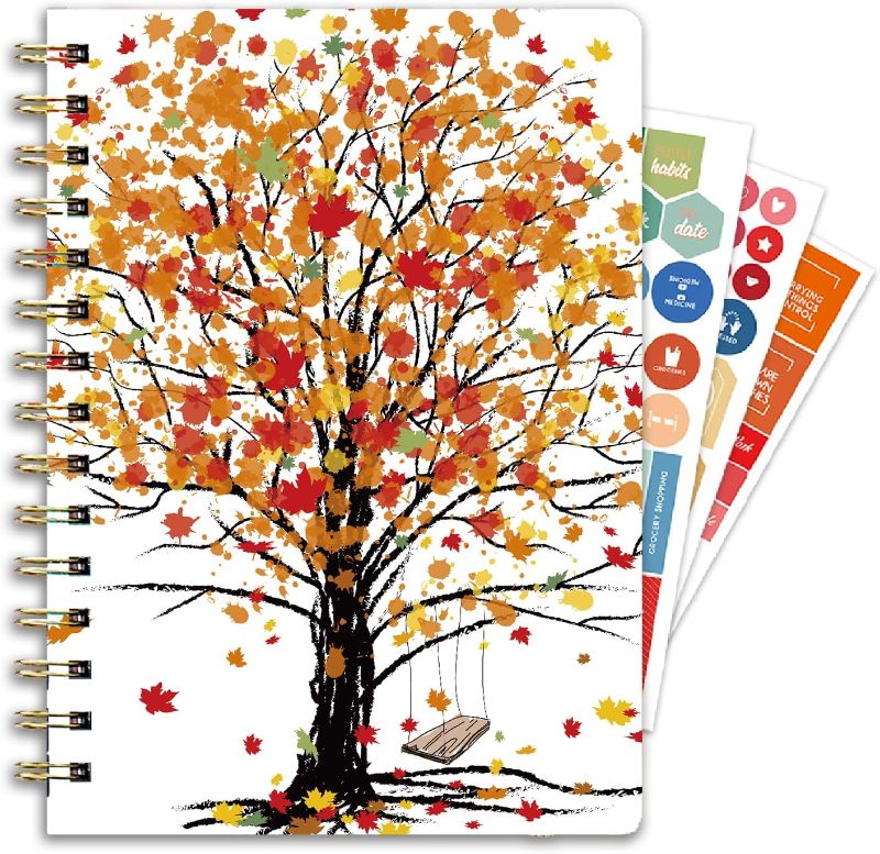 Photo 1 of Ymumuda 2024 Planner, 12-Month Weekly Monthly Planner from JAN.2024 to DEC.2024, 8.4" X 6", Spiral Planner Notebook with Stickers, Elastic Closure, Inner Pocket, Sticky Index Tabs, Floral 09

