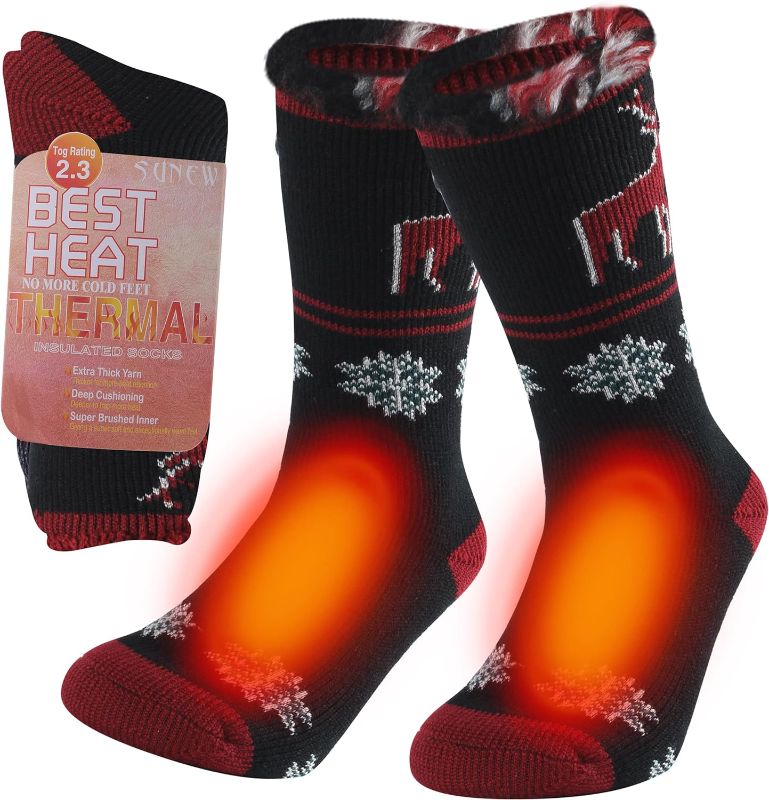 Photo 1 of Sunew Warm Thermal Socks, Women Men Winter Insulate Heat Thick Heavy Crew Socks Medium