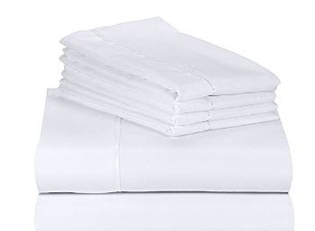 Photo 1 of Luxclub Cooling 4 Piece Microfiber Bed Sheets & Pillowcases Twin - White High Thread Count 1800 Series Extra Deep Pocket Wrinkle Free Breathable