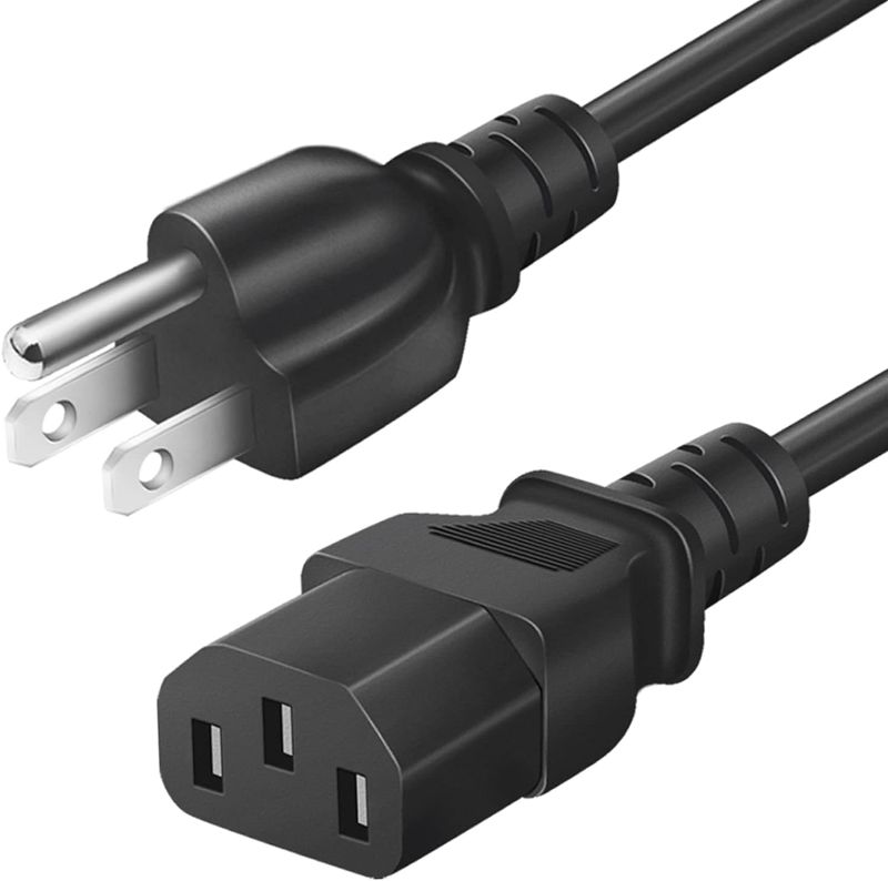 Photo 1 of 3 Prong AC Power Cord Cable for Monitor, Computer, Laptop, Samsung Sony Plasma Hisense Vizio Smart TV and More 6FT (1.8m) Black