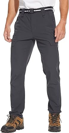 Photo 1 of Men's Outdoor Hiking Pants, Quick Dry,Waterproof,Lightweight Fit Cargo Work & Fishing Pants with 6 Pockets and Belt 34X30