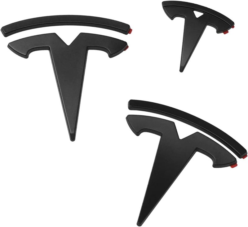 Photo 1 of YHCDSEA Model 3 Front Trunk/Rear Trunk Logo Cover Sticker Badge Decals for fit Tesla Model 3 Emblem Accessories(Gloss Black)