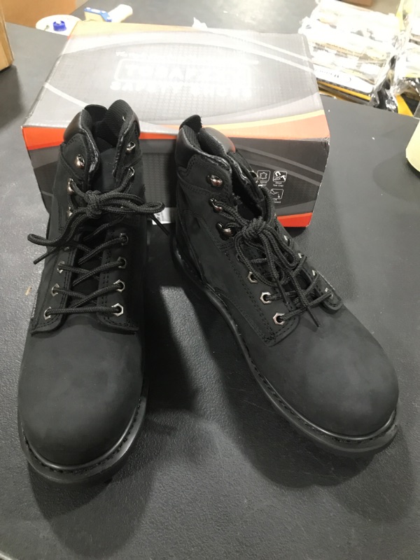 Photo 2 of 8.5 TOSAFZXY Work Safety Boots for Men Durable Crazy-Horse Leather Indestructible Steel Toe Waterproof and Non-Slip Better Warmth Men Work Shoes
