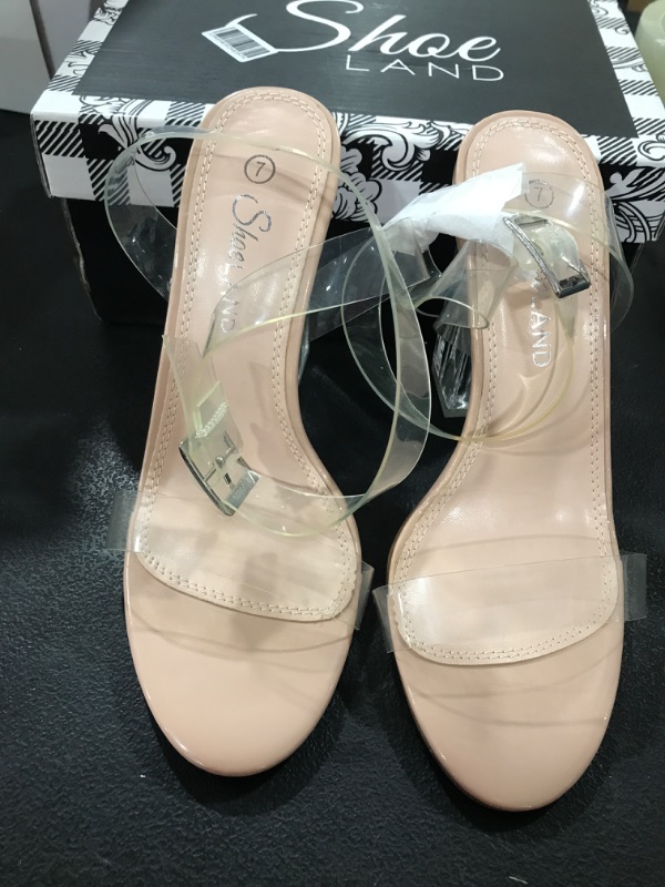 Photo 1 of (7) Women's Clear Strappy Heels