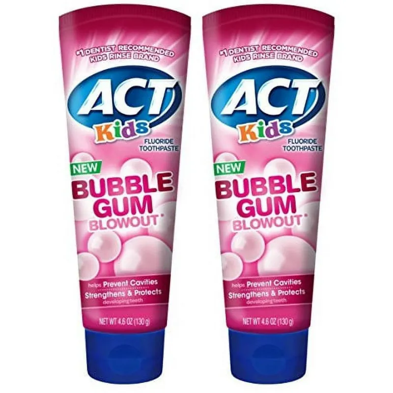Photo 1 of Act Kids Bubblegum Blowout Fluoride Toothpaste, 4.6 Oz, 2 Pack
