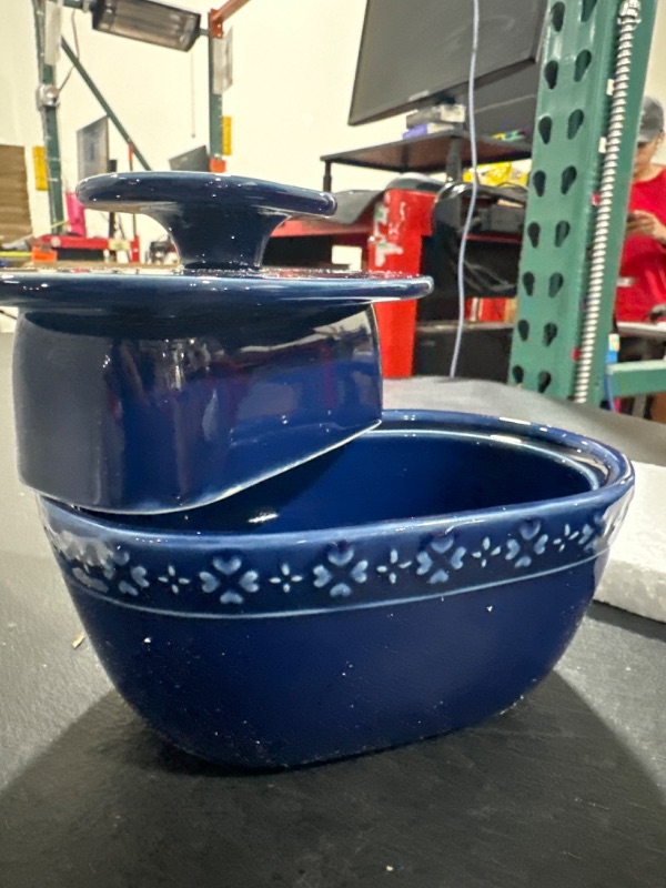 Photo 1 of BLUE ROSE POLISH POTTERY BUTTER TUB.