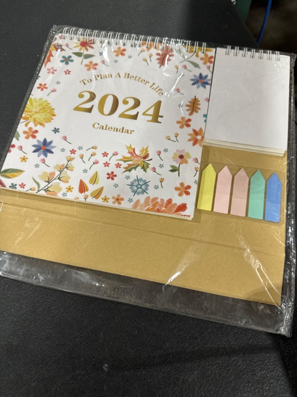 Photo 2 of Small Desk Calendar 2024, Monthly Desktop Calendar with Pocket Folder, Jan. 2024 - Dec. 2024, 8" x 10", Standing Flip Calendar with To Do List Page, Your Personal Daily Planner Calendar for Home