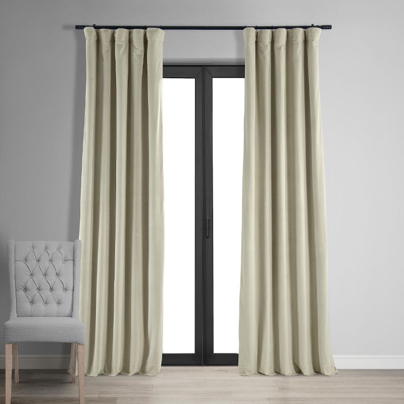 Photo 1 of HPD Half Price Drapes Signature Velvet Blackout Curtains For Bedroom 50 x 120 (1 Panel) Cool Beige 