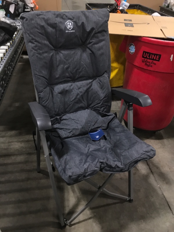 Photo 2 of EVER ADVANCED Folding Camping Recliner Chair Fully Padded with Adjustable High Back Support 