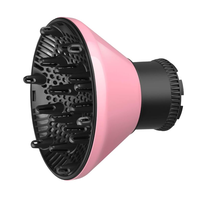 Photo 1 of Universal Hair Diffuser Adaptable Hair Dryer Attachment for Blow Dryer Nozzles from 1.7 to 2.2 inch Diameter (Pink)